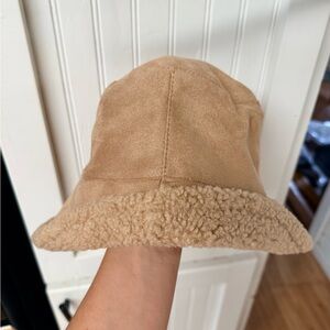Cozy Tan Fleece Bucket Hat